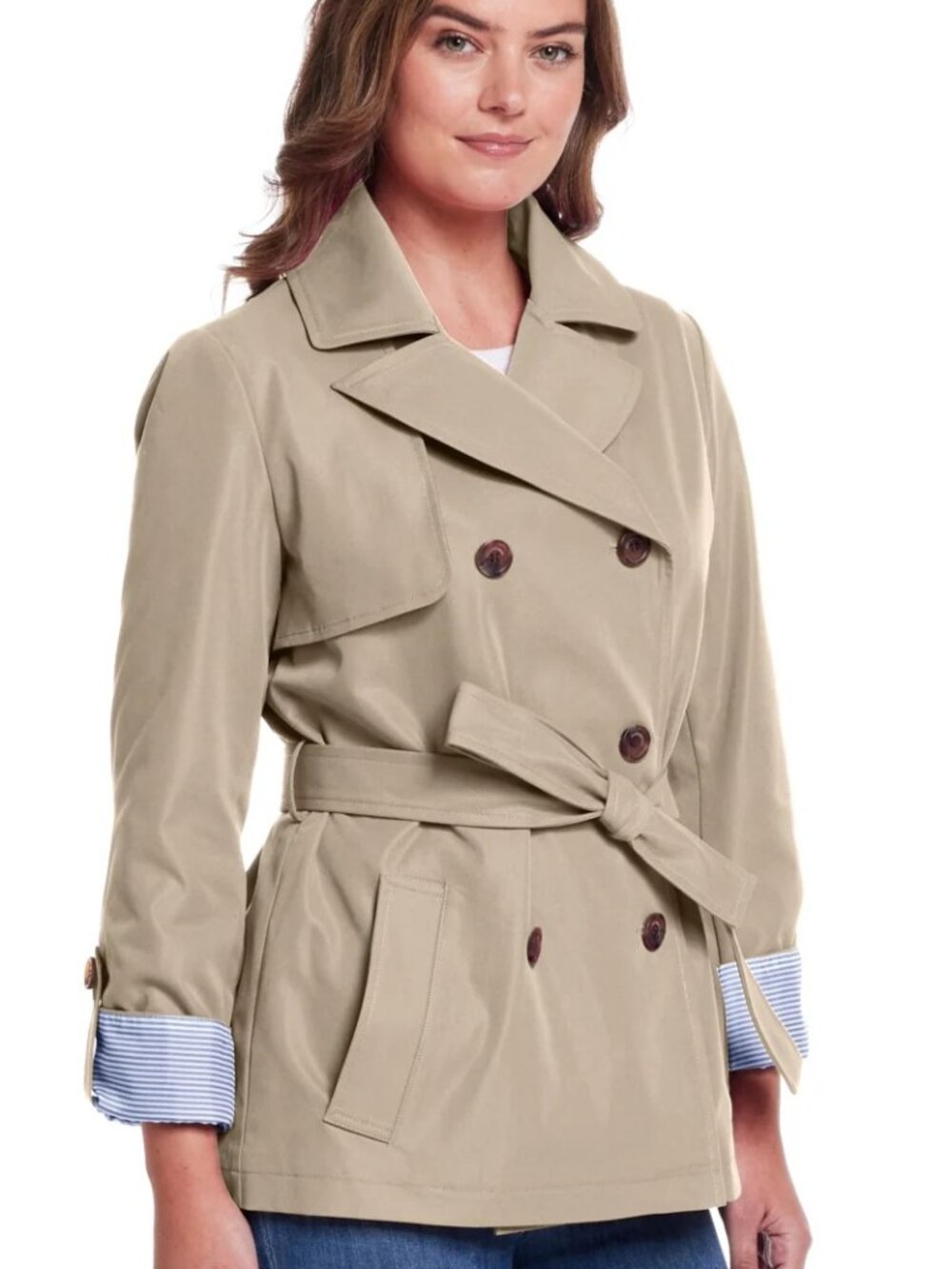 Weatherproof Womens Double Breasted Trenchcoat Jacket Medium